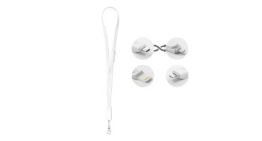 Smycz z kablem 3 w 1 Cableyard biała