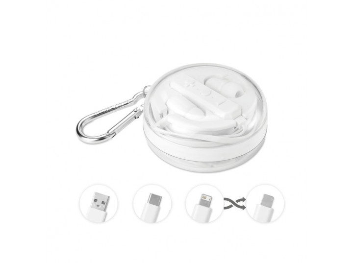 Słuchawki i kabel Bluetooth Combinados białe