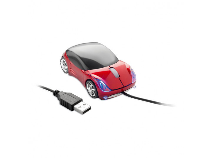 Mysz optyczna, samochód Minia czerwony