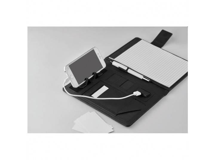 Teczka A5 z powerbankiem Powernoty czarna