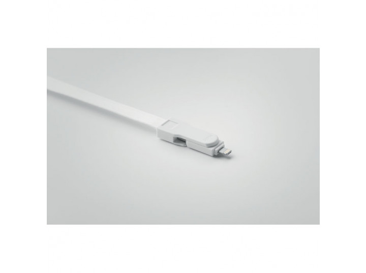 Smycz z kablem 3 w 1 Cableyard biała