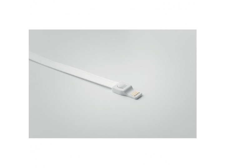 Smycz z kablem 3 w 1 Cableyard biała