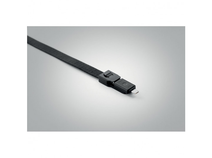 Smycz z kablem 3 w 1 Cableyard czarny