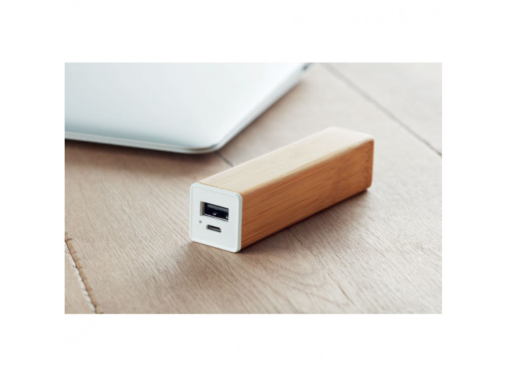 Powerbank 2000mAh drewniany jasny